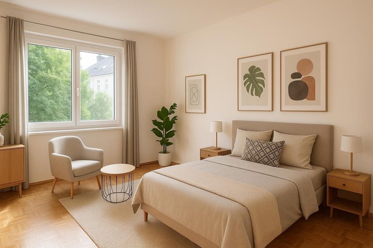 Wohnschlafzimmer- gestaged