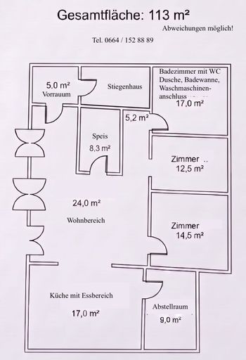 Planskizze - Abweichungen möglich!