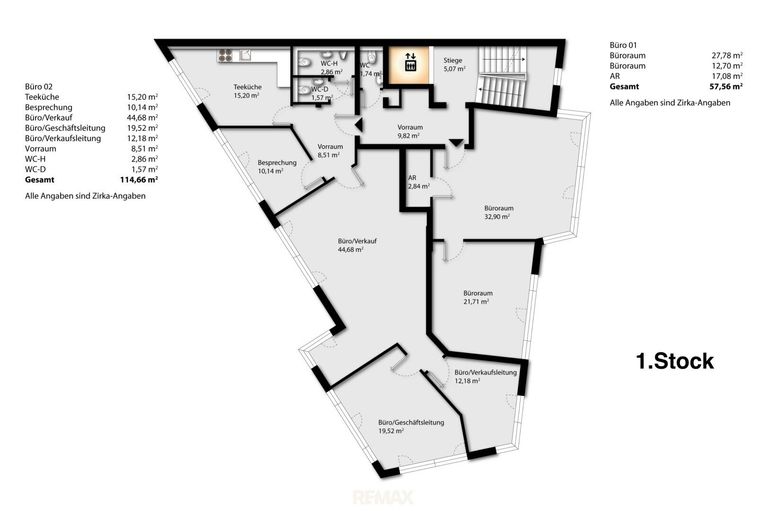 Grundriss 1. Stock