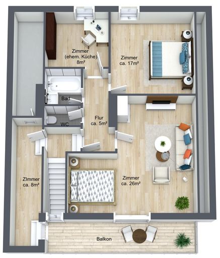 3D Plan Obergeschoss