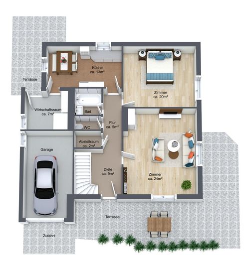 3D Plan Erdgeschoss