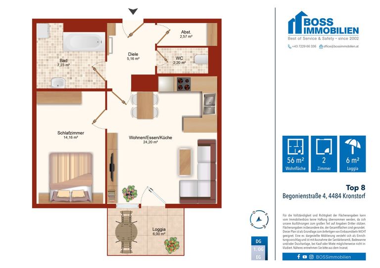 Grundriss Begonienstraße 4, Top 8