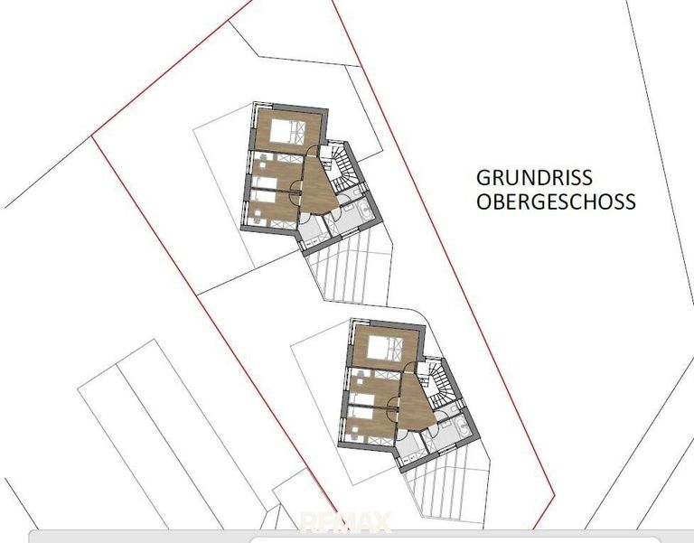 Grundriss OG 2 Häuser