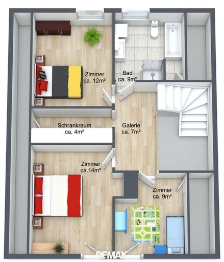3D Plan Obergeschoss