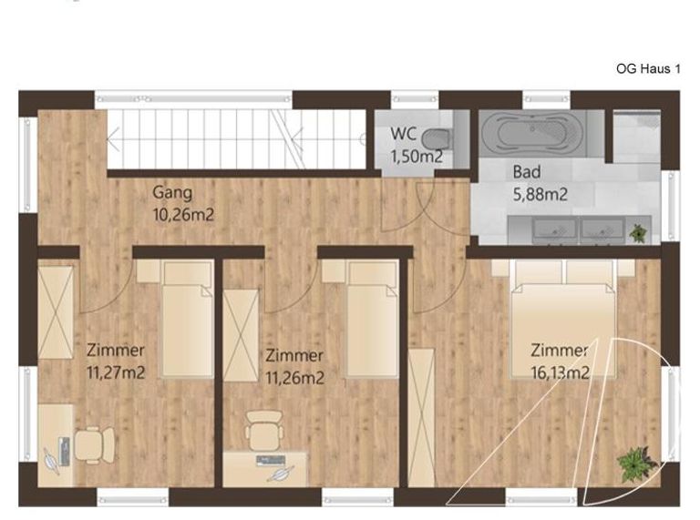 Grundriss OG Haus 1