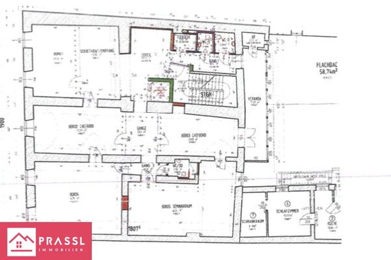 Grundriss unmaßstäblich vergrößert