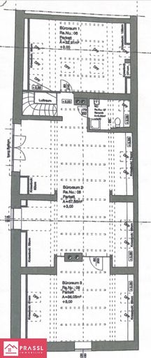Büro im 1.OG - Maßstab vergrößert