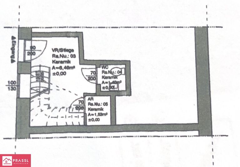 Eingang Parterre - Maßstab vergrößert