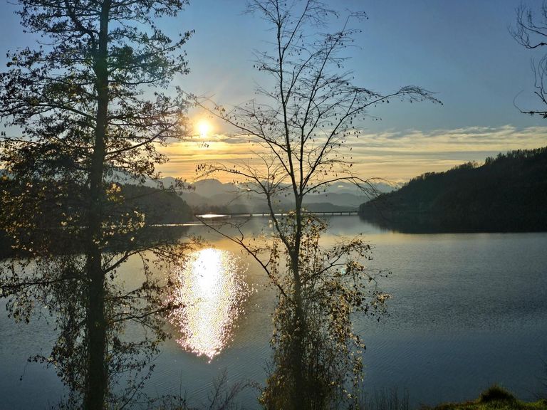 Aussicht-Sonnenuntergang über den Karawanken
