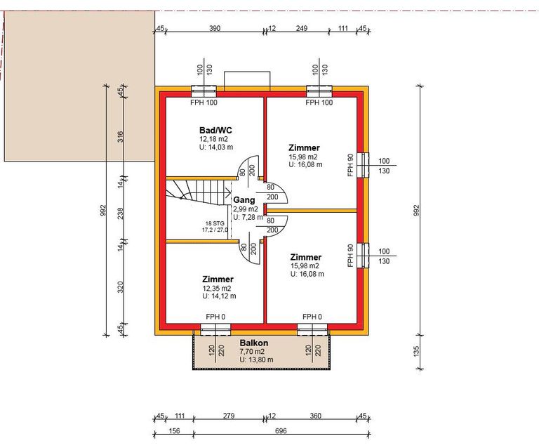 Grundriss Obergeschoss Beispiel