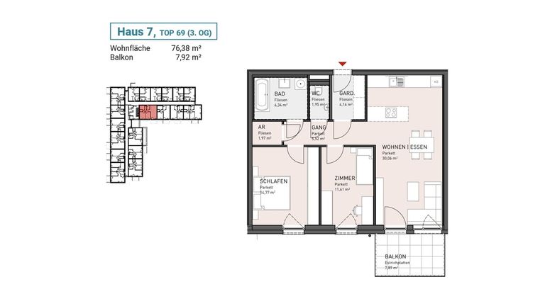 Haus 7, Top 69 (3. OG)