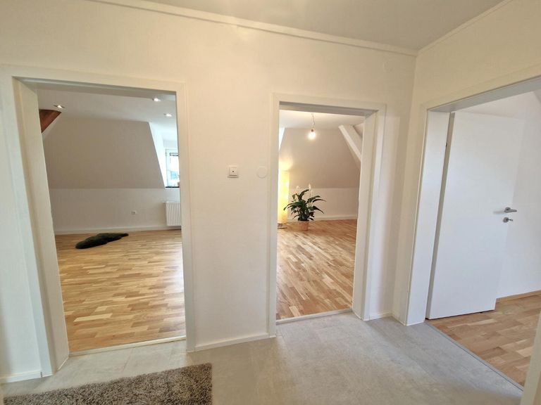 Flur mit zentral begehbaren 3 Zimmern