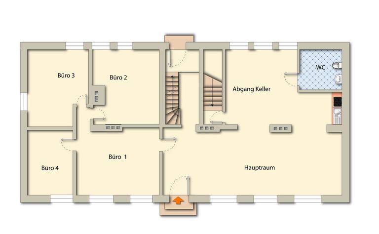 Raumaufteilung EG Geschäft