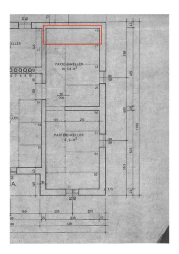 Grundrissskizze Parteienkeller