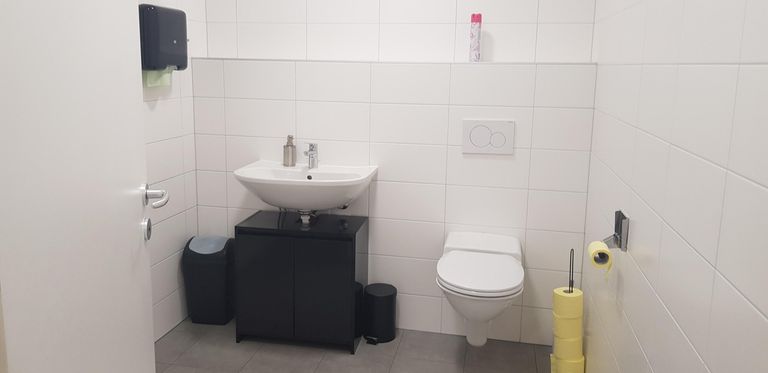 Toilette mit Handwaschbecken-Beispielbild