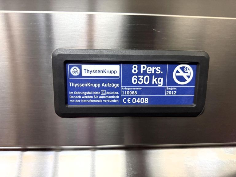 Aufzug für < 8 Pax von ThyssenKrupp / Baujahr 2012