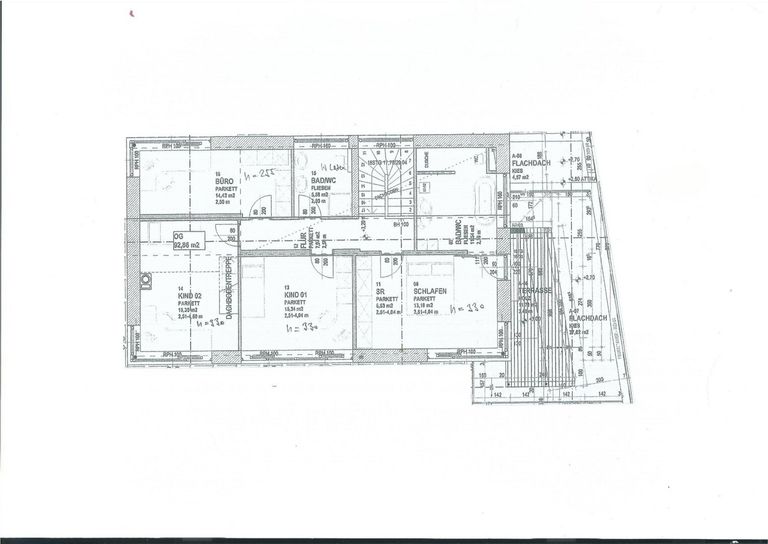 Plan Obergeschoss - Modernes PASSIV-HAUS mit Pool Kauf Perwang am Grabensee Oberösterreich/Salzburg