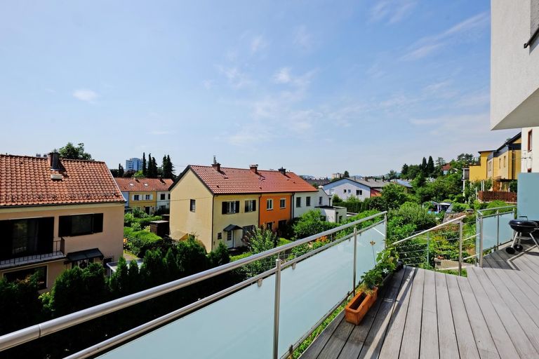 Terrasse Ausblick von der Terrasse Richtung Wes