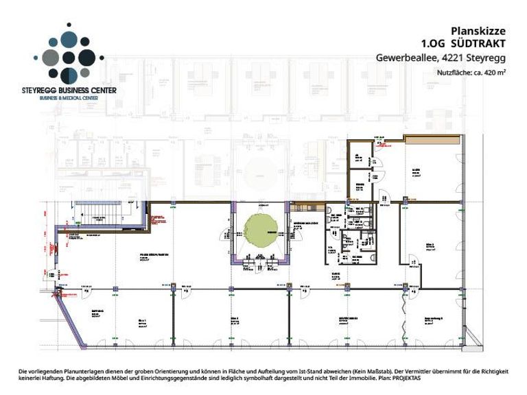 Planskizze 1.OG Südtrakt