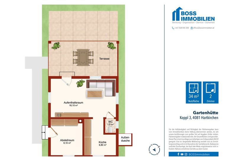 Grundriss Koppl 3-Gartenhütte