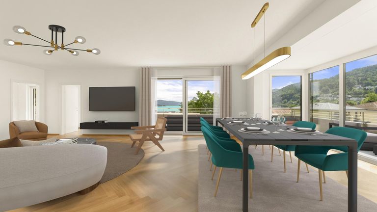 Wohnraum Penthouse Staging (ohne Möbel)