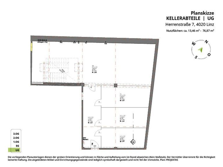 Planskizze Kellerabteile