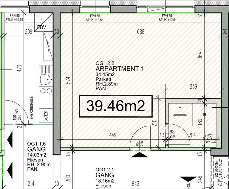 Ausschnitt Raumplan (002), kleine EH