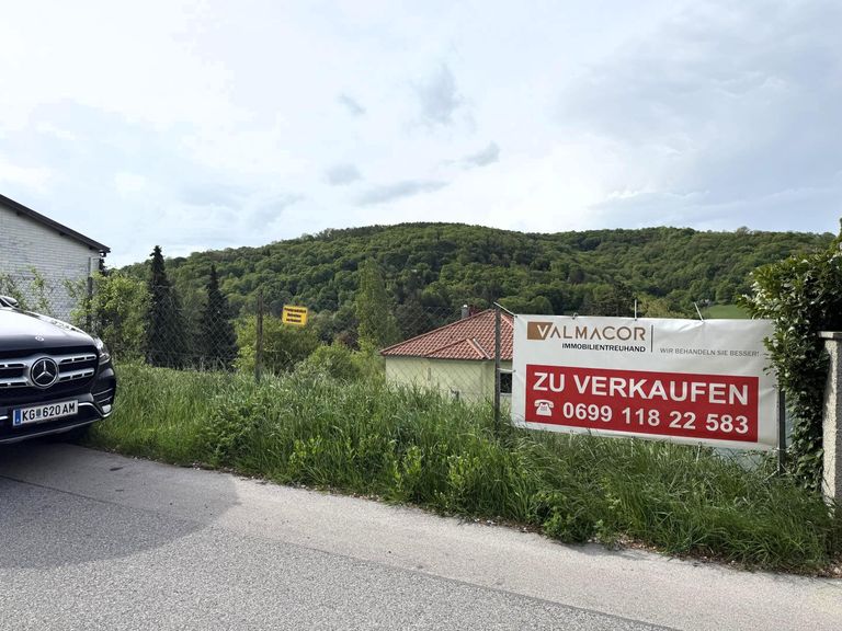 südliche Ansicht des Baugrundstücks