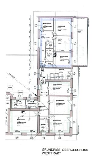 Grundriss Obergeschoss Westtrakt
