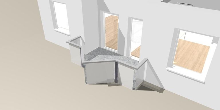3D Anischt Balkon/Loggia