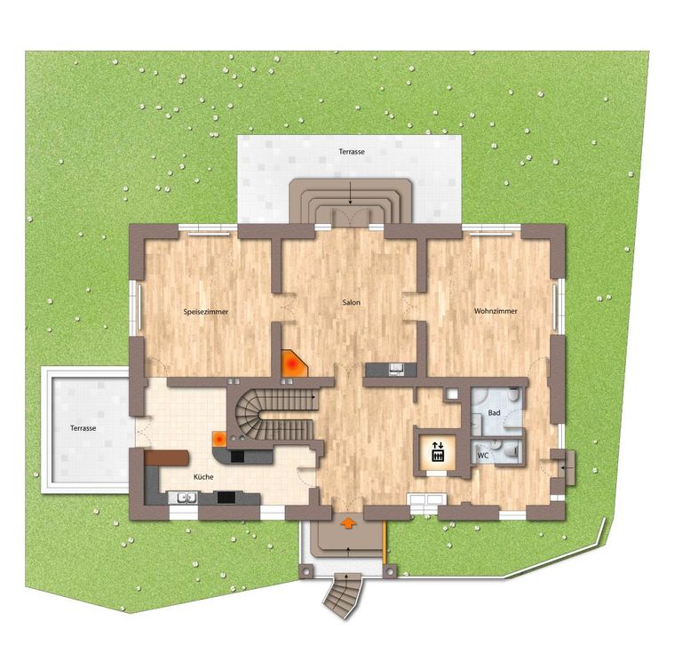 EG als schematische Darstellung  unmöbliert