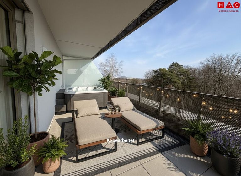 Möblierungsvorschlag Dachterrasse KI generiert