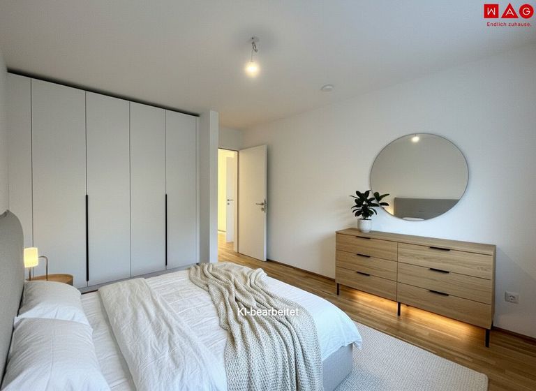 Schlafzimmer Richtung Tür KI-generiert
