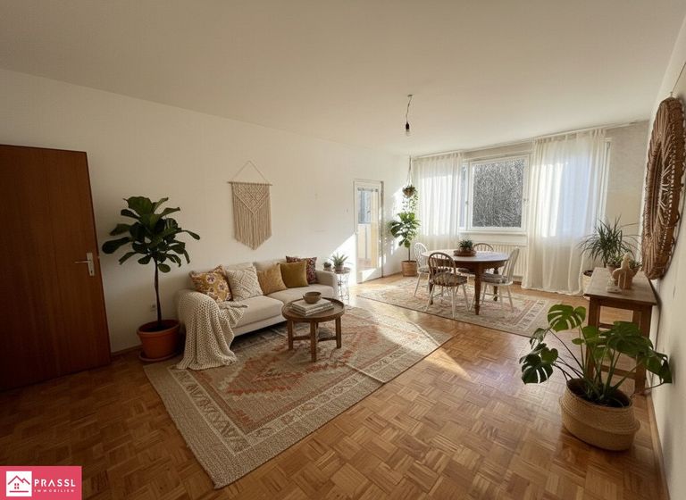 Wohnen-Essen Ansicht KI generiertes Mobilar