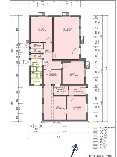 Erdgeschoss - Grundrissplan