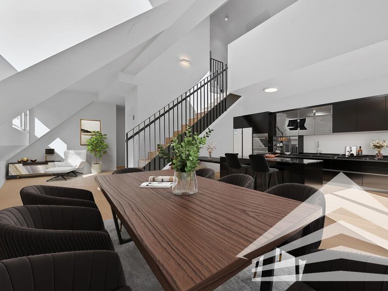 Wohn-/Esszimmer OG mit Möblierungsvorschlag