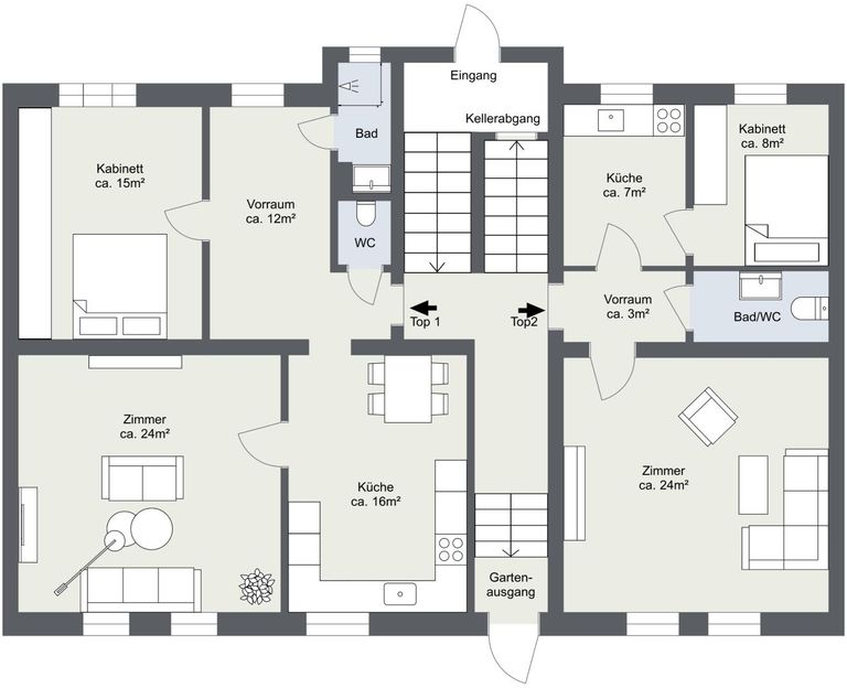 Erdgeschoss - 2D Floor Plan