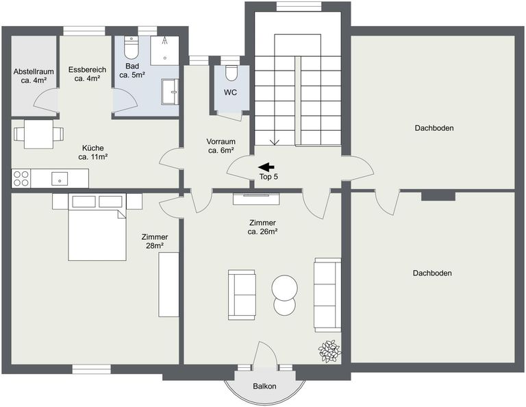 Dachgeschoss - 2D Floor Plan