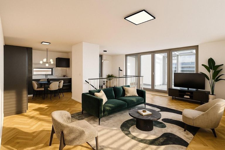 1 Wohnzimmer visualisierte Einrichtung Penthouse 1