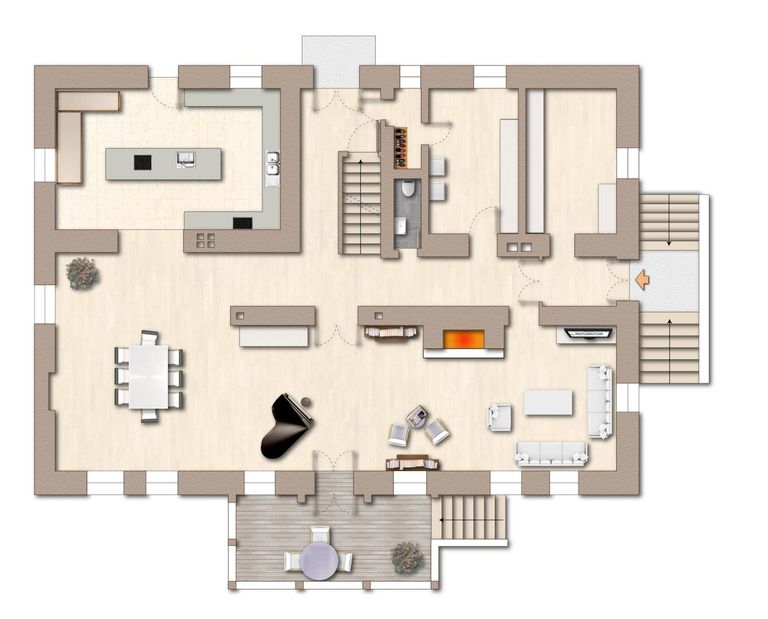 Grundriss Erdgeschoss möbliert