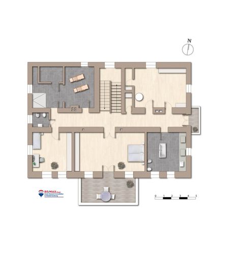 Grundriss Obergeschoss möbliert