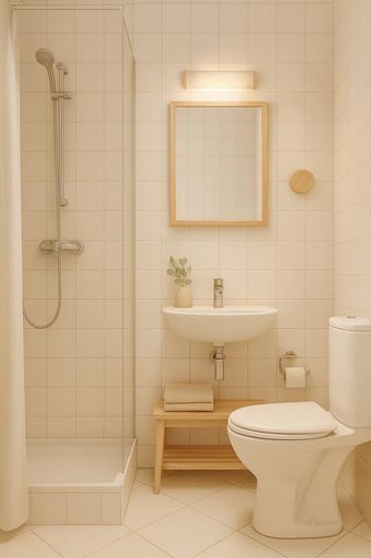 Rendering kleines Bad mit WC