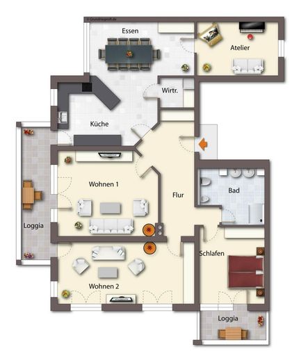 Grundriss als schematische Darstellung
