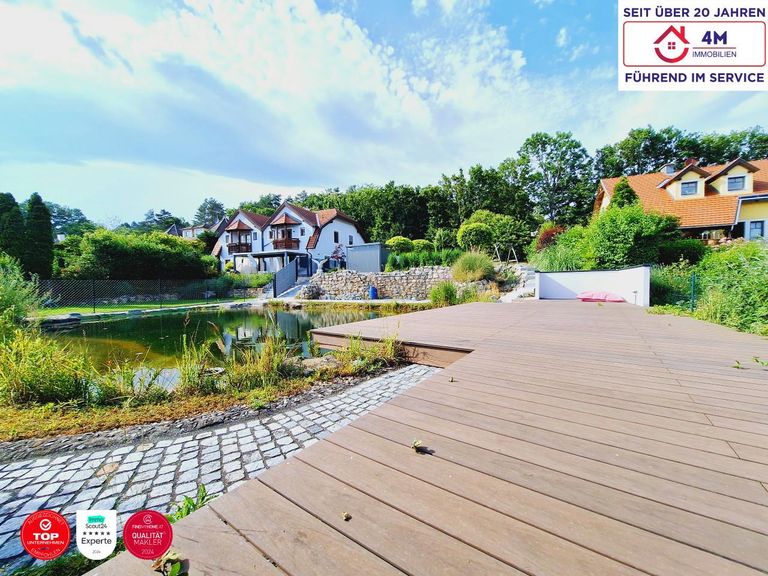 Badeteich und Steg 2 - Blick Richtung Nordwesten