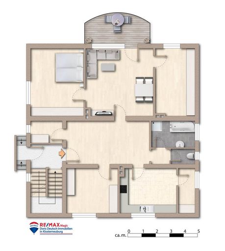 Grundriss Erdgeschoss möbliert