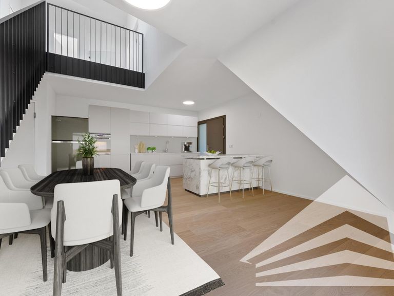 Küche und Essen mit Möblierungsvorschlag