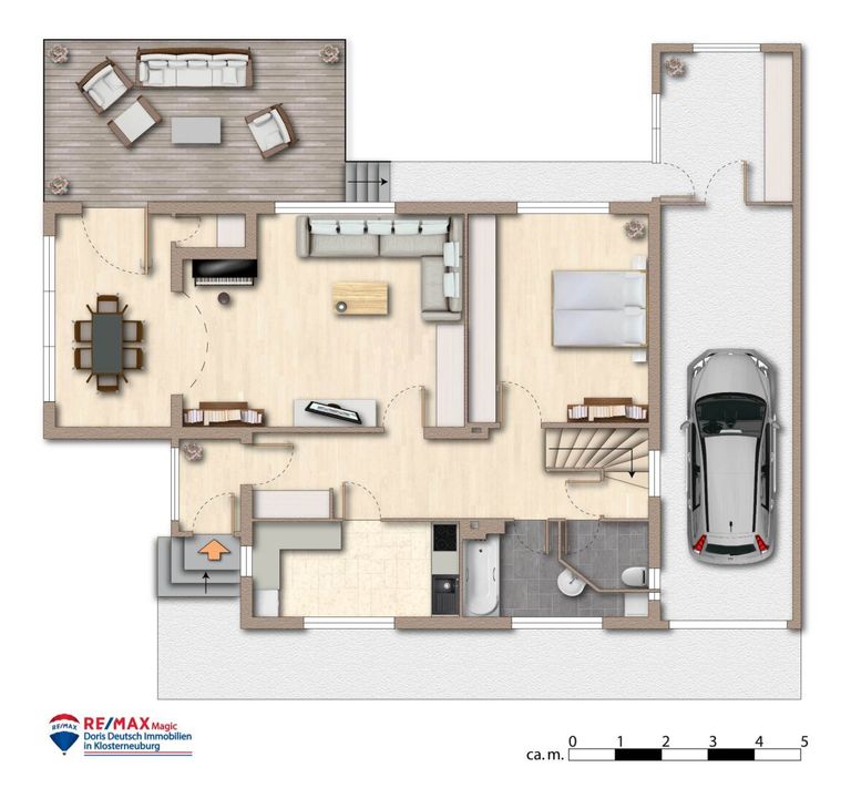 Grundriss Erdgeschoss möbliert