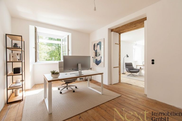 Durchgangszimmer - KI möbliert