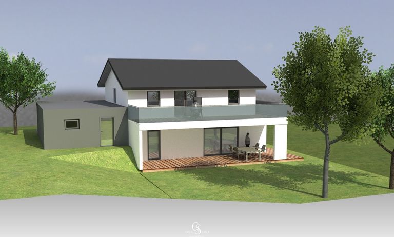 Rendering Baubewilligtes Haus Süd