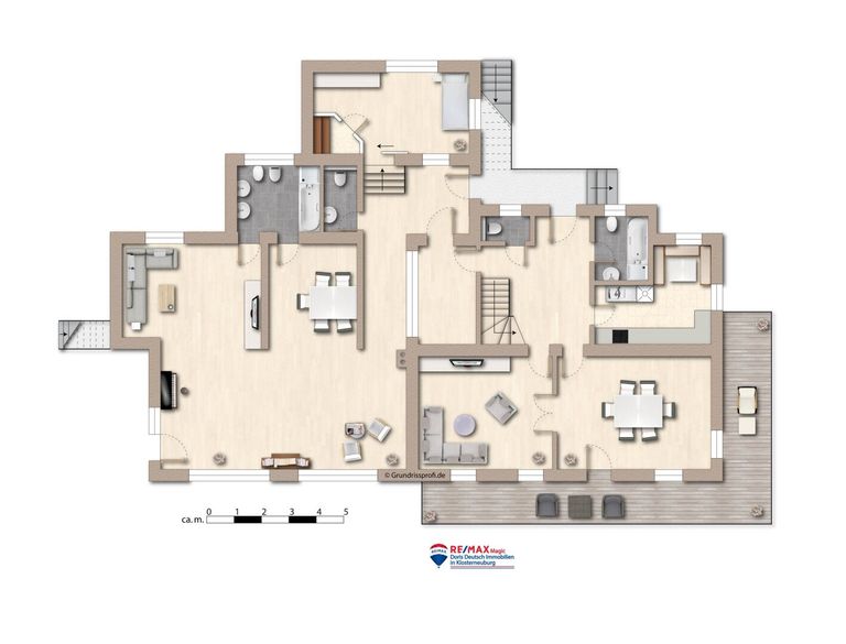 Grundriss Erdgeschoss möbliert